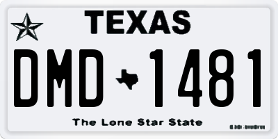 TX license plate DMD1481