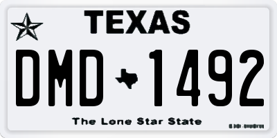 TX license plate DMD1492