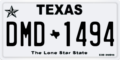 TX license plate DMD1494