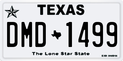TX license plate DMD1499