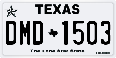 TX license plate DMD1503