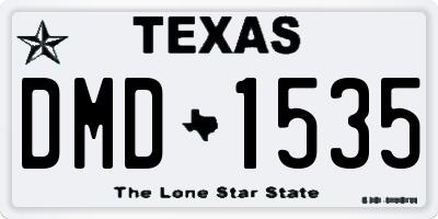 TX license plate DMD1535