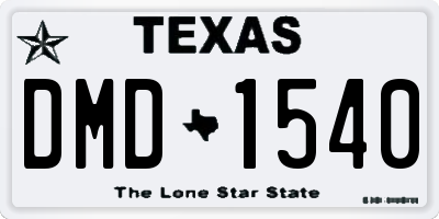 TX license plate DMD1540
