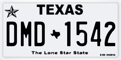 TX license plate DMD1542