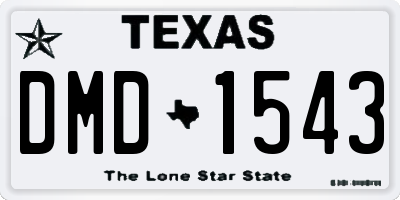 TX license plate DMD1543