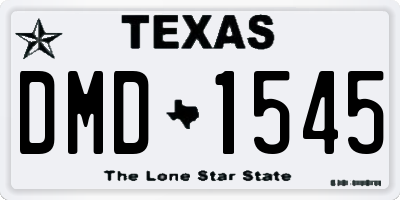 TX license plate DMD1545