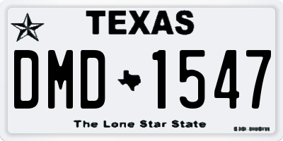 TX license plate DMD1547