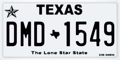 TX license plate DMD1549