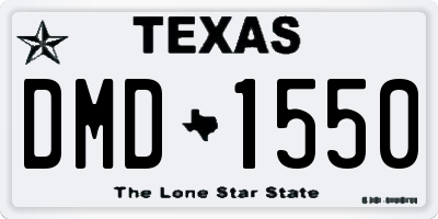 TX license plate DMD1550