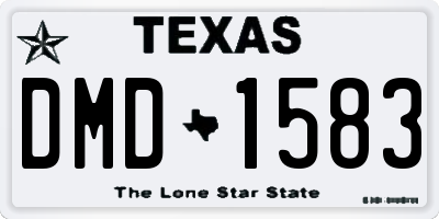TX license plate DMD1583