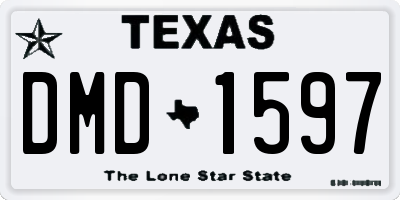 TX license plate DMD1597