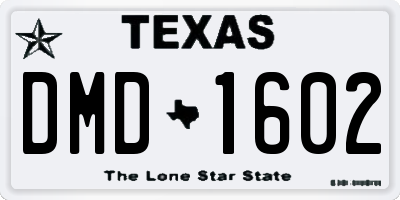 TX license plate DMD1602