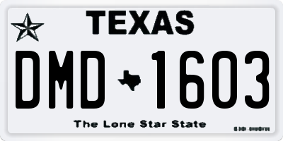 TX license plate DMD1603