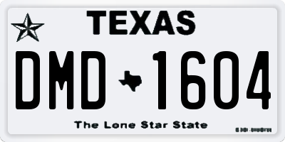 TX license plate DMD1604