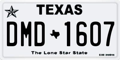 TX license plate DMD1607