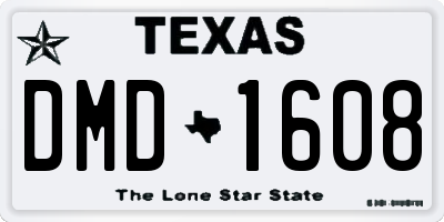 TX license plate DMD1608