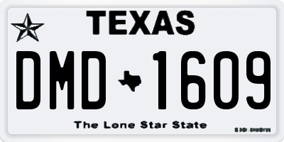 TX license plate DMD1609