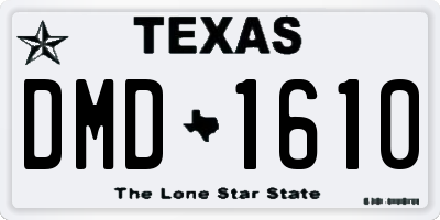 TX license plate DMD1610
