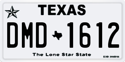 TX license plate DMD1612