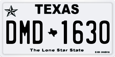 TX license plate DMD1630