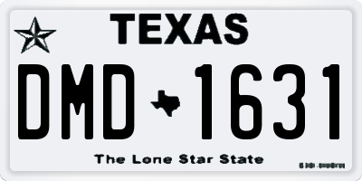 TX license plate DMD1631