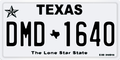 TX license plate DMD1640