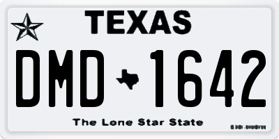 TX license plate DMD1642