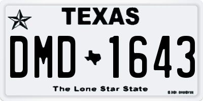 TX license plate DMD1643
