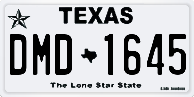 TX license plate DMD1645