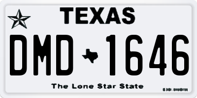 TX license plate DMD1646