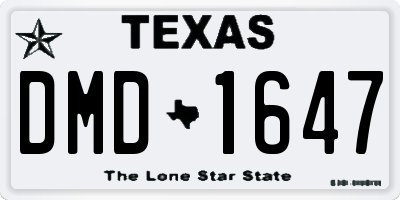 TX license plate DMD1647