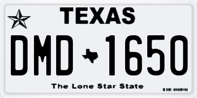 TX license plate DMD1650