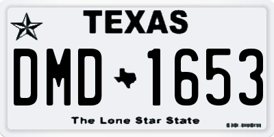 TX license plate DMD1653