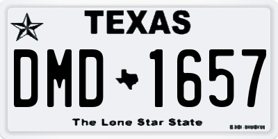 TX license plate DMD1657