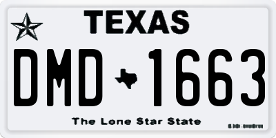 TX license plate DMD1663