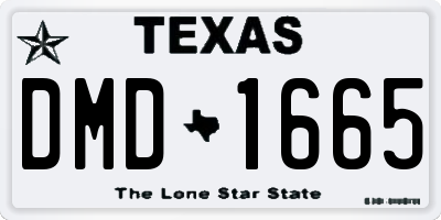 TX license plate DMD1665