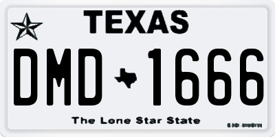 TX license plate DMD1666