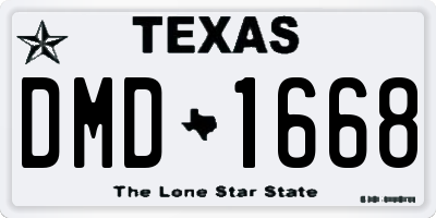 TX license plate DMD1668