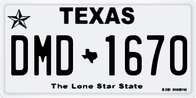 TX license plate DMD1670