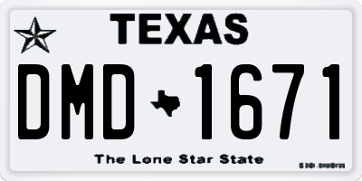TX license plate DMD1671
