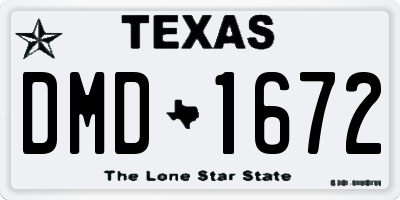 TX license plate DMD1672
