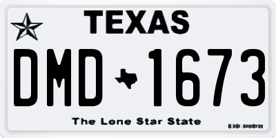 TX license plate DMD1673