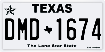 TX license plate DMD1674
