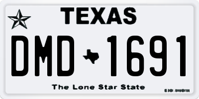 TX license plate DMD1691