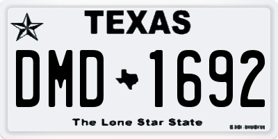 TX license plate DMD1692