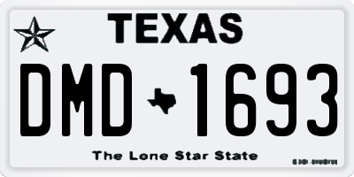 TX license plate DMD1693