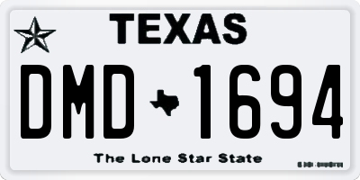 TX license plate DMD1694