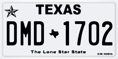 TX license plate DMD1702