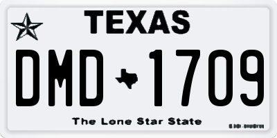 TX license plate DMD1709