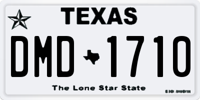 TX license plate DMD1710